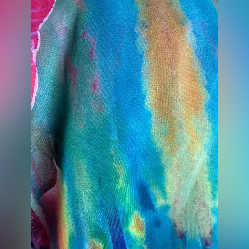Elegant Floral Print Kaftan Oversized Maxi Kimono Tunic Poncho Coverup - Picture 11 of 14